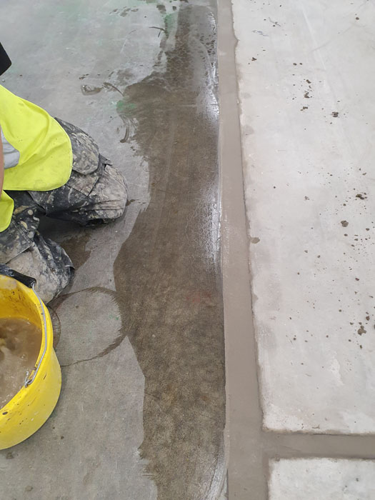 Concrete warehouse slab repairs with Fosroc Patchroc GP